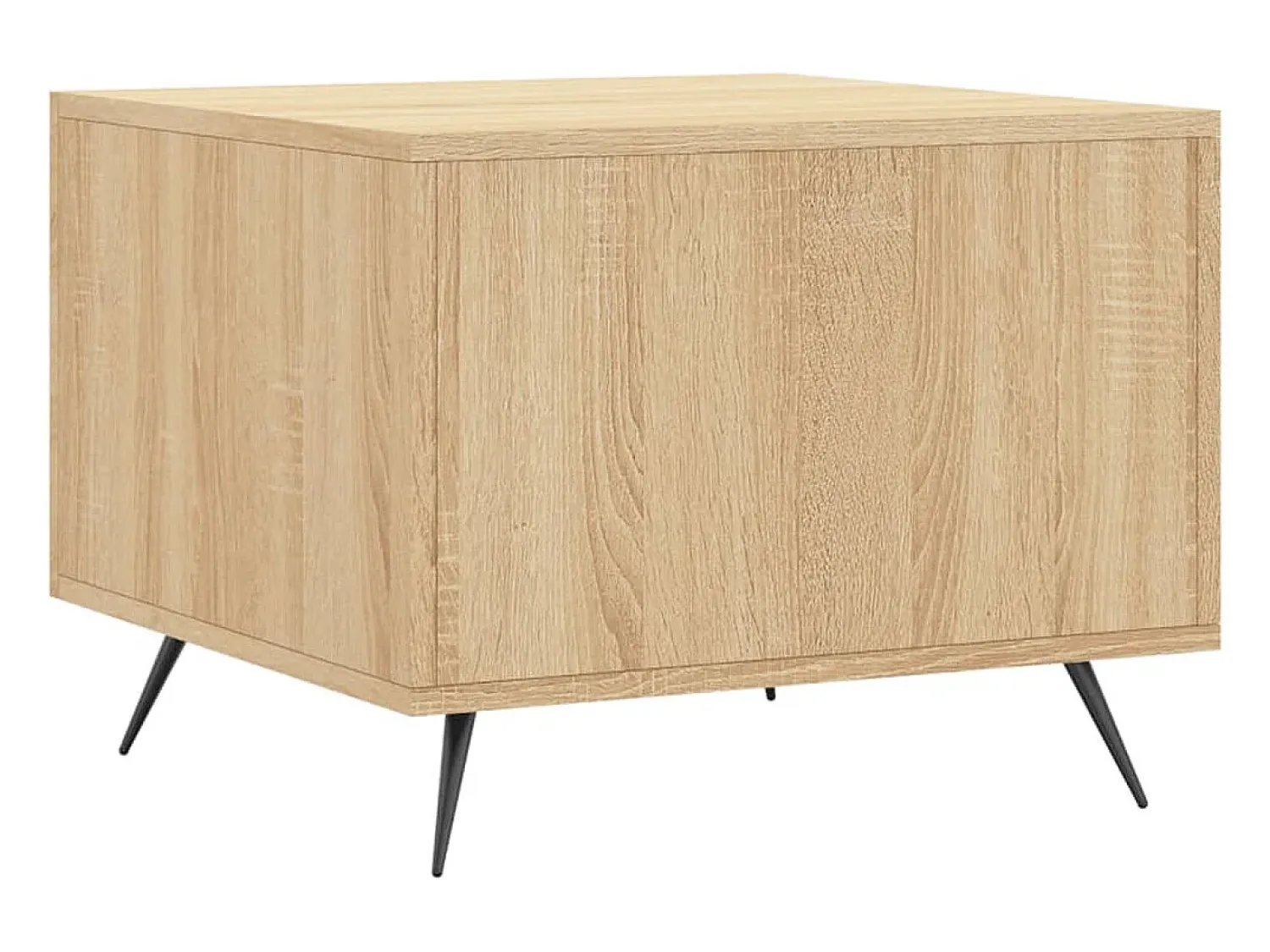 New Mesa de centro | Mesa de apoio 50x50x40 cm derivados de madeira carvalho sonoma Castanho