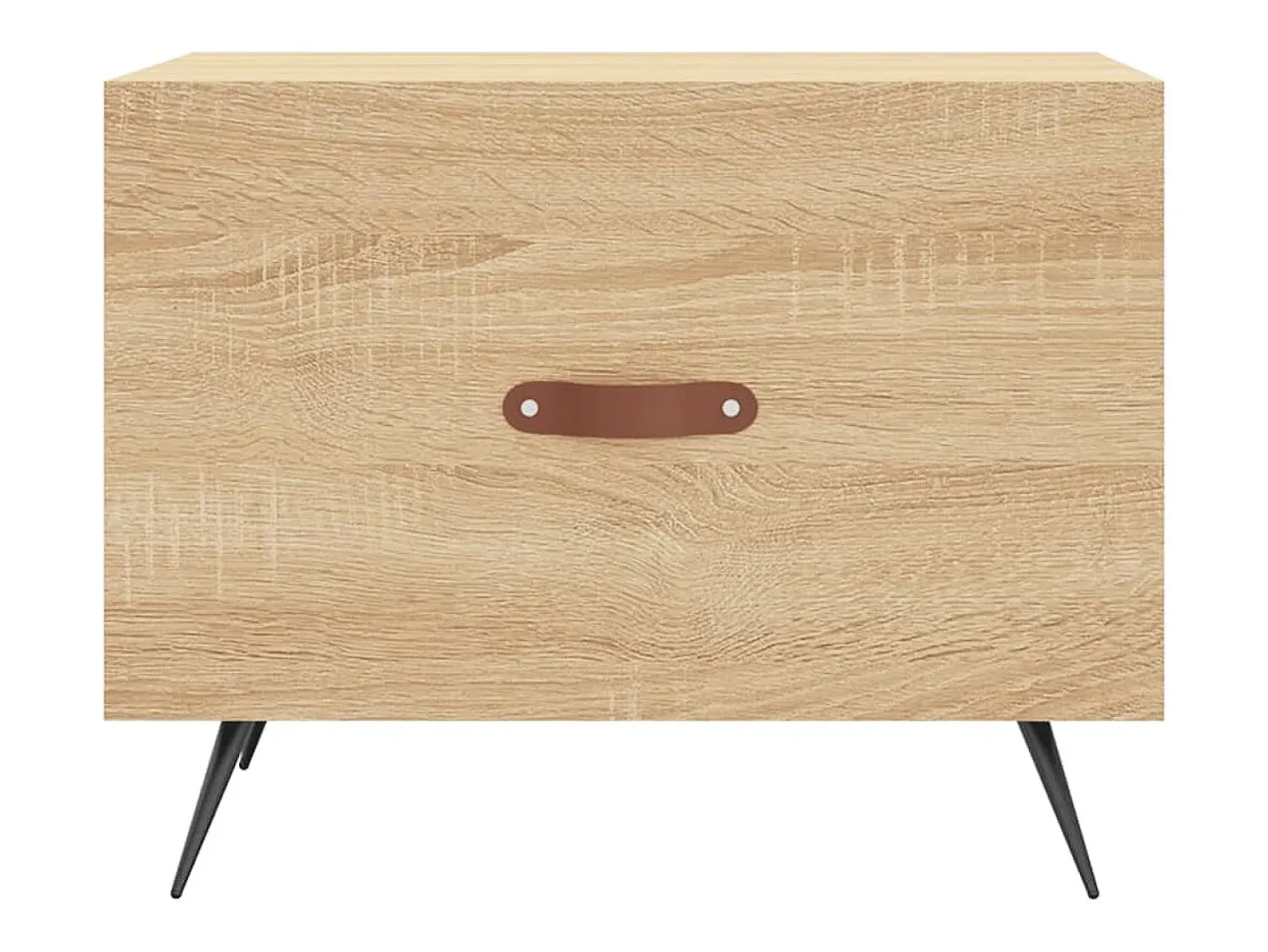 New Mesa de centro | Mesa de apoio 50x50x40 cm derivados de madeira carvalho sonoma Castanho