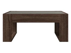 Mesa de centro | Mesa de apoio luzes LED Infinity 70x53x30 cm carvalho^ Mesa De Centro