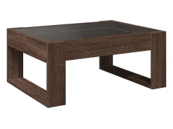 Mesa de centro | Mesa de apoio luzes LED Infinity 70x53x30 cm carvalho^ Mesa De Centro