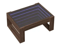 Mesa de centro | Mesa de apoio luzes LED Infinity 70x53x30 cm carvalho^ Mesa De Centro