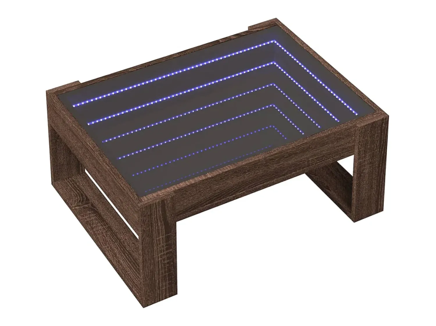 Mesa de centro | Mesa de apoio luzes LED Infinity 70x53x30 cm carvalho^ Mesa De Centro