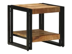 Mesa De Centro* Mesa de centro | Mesa de apoio | Mesa de café 40x40x38 cm Madeira de mangueira maciça Castanho