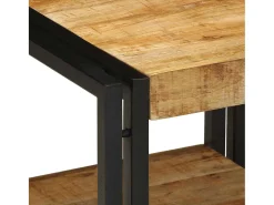 Mesa De Centro* Mesa de centro | Mesa de apoio | Mesa de café 40x40x38 cm Madeira de mangueira maciça Castanho
