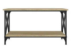 Mesa de centro | Mesa de apoio 80x45x45 cm deriv. madeira/ferro carvalho sonoma^ Mesa De Centro
