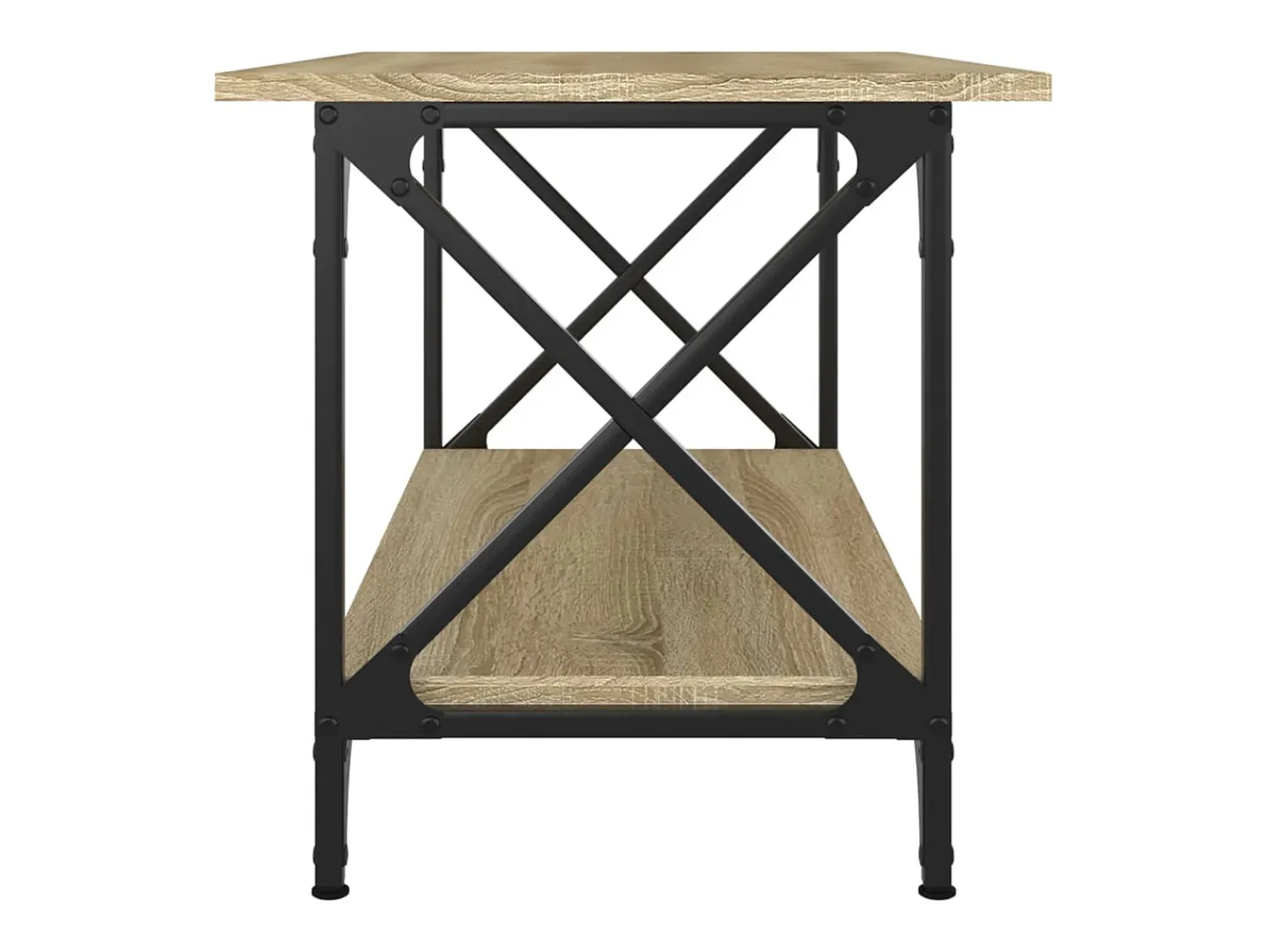 Mesa de centro | Mesa de apoio 80x45x45 cm deriv. madeira/ferro carvalho sonoma^ Mesa De Centro