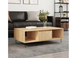 Mesa De Centro* Mesa de centro | Mesa de apoio 104x60x35cm derivados de madeira carvalho sonoma Castanho