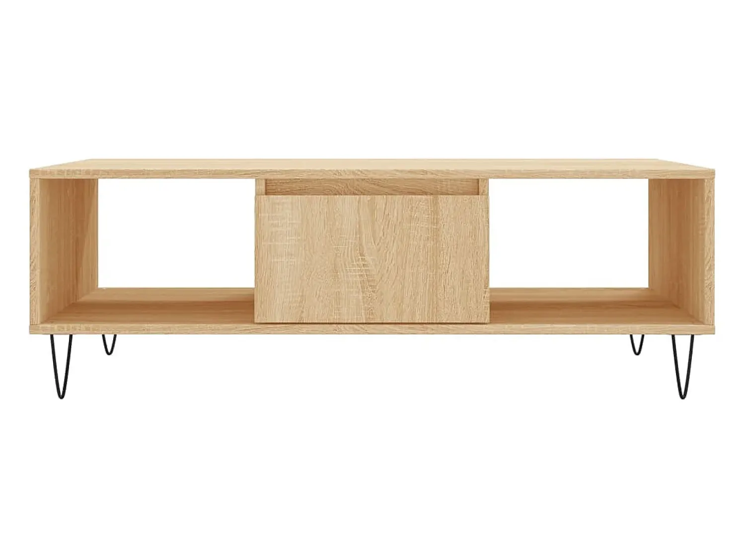 Mesa De Centro* Mesa de centro | Mesa de apoio 104x60x35cm derivados de madeira carvalho sonoma Castanho