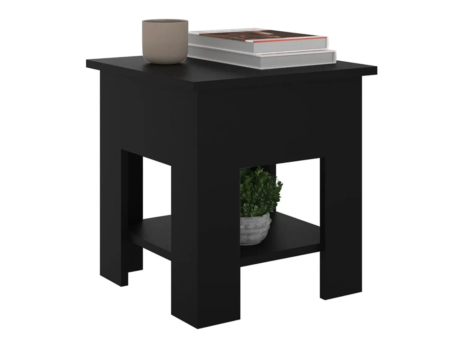 Mesa De Centro| Mesa de centro | Mesa de apoio 40x40x42 cm derivados de madeira Preto