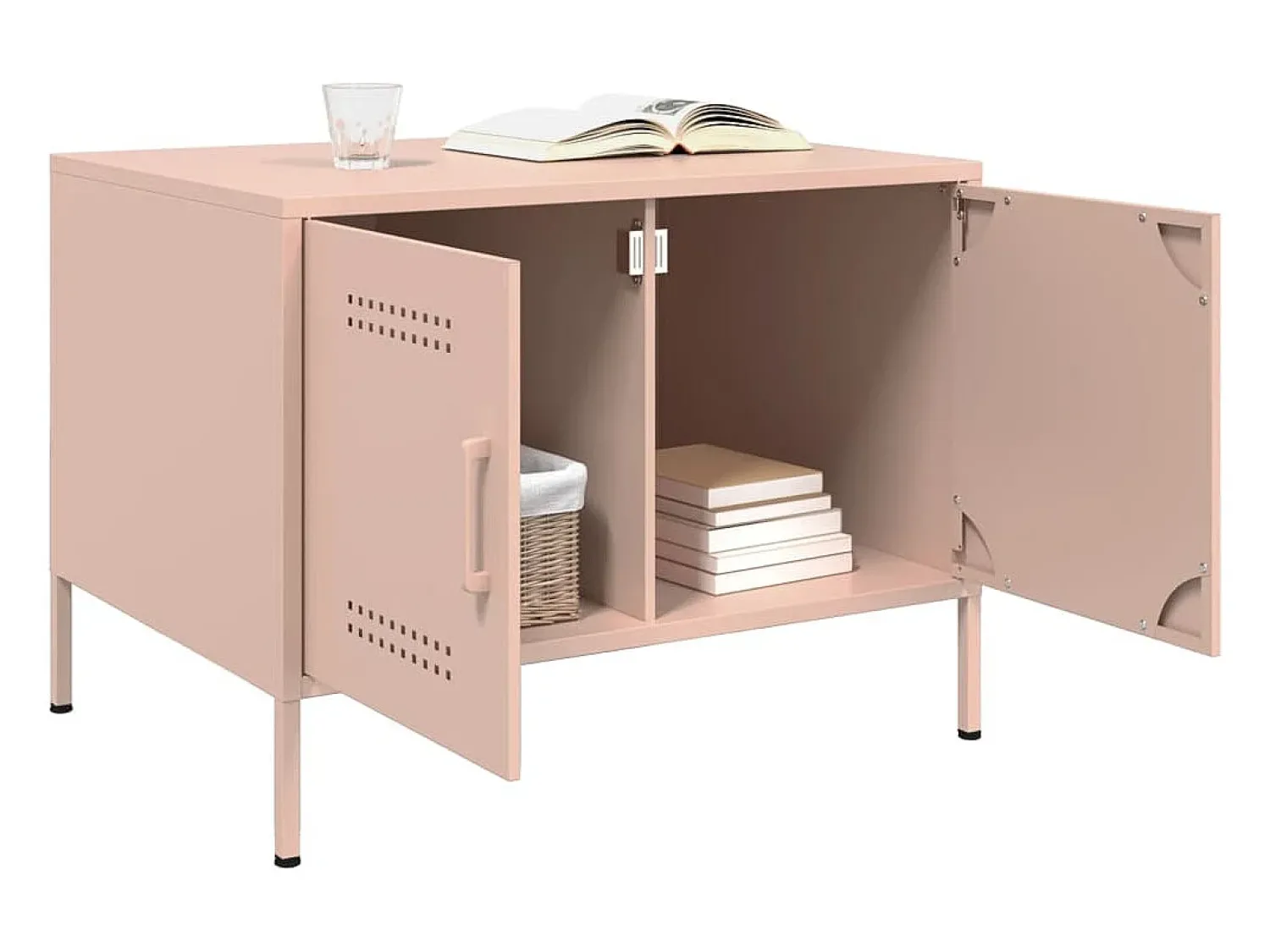 Mesa De Centro| Mesa de centro | Mesa de apoio 68x50x50.5 cm aço Rosa