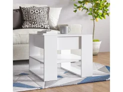 Mesa De Centro| Mesa de centro | Mesa de apoio 55.5x55x45 cm madeira processada Branco