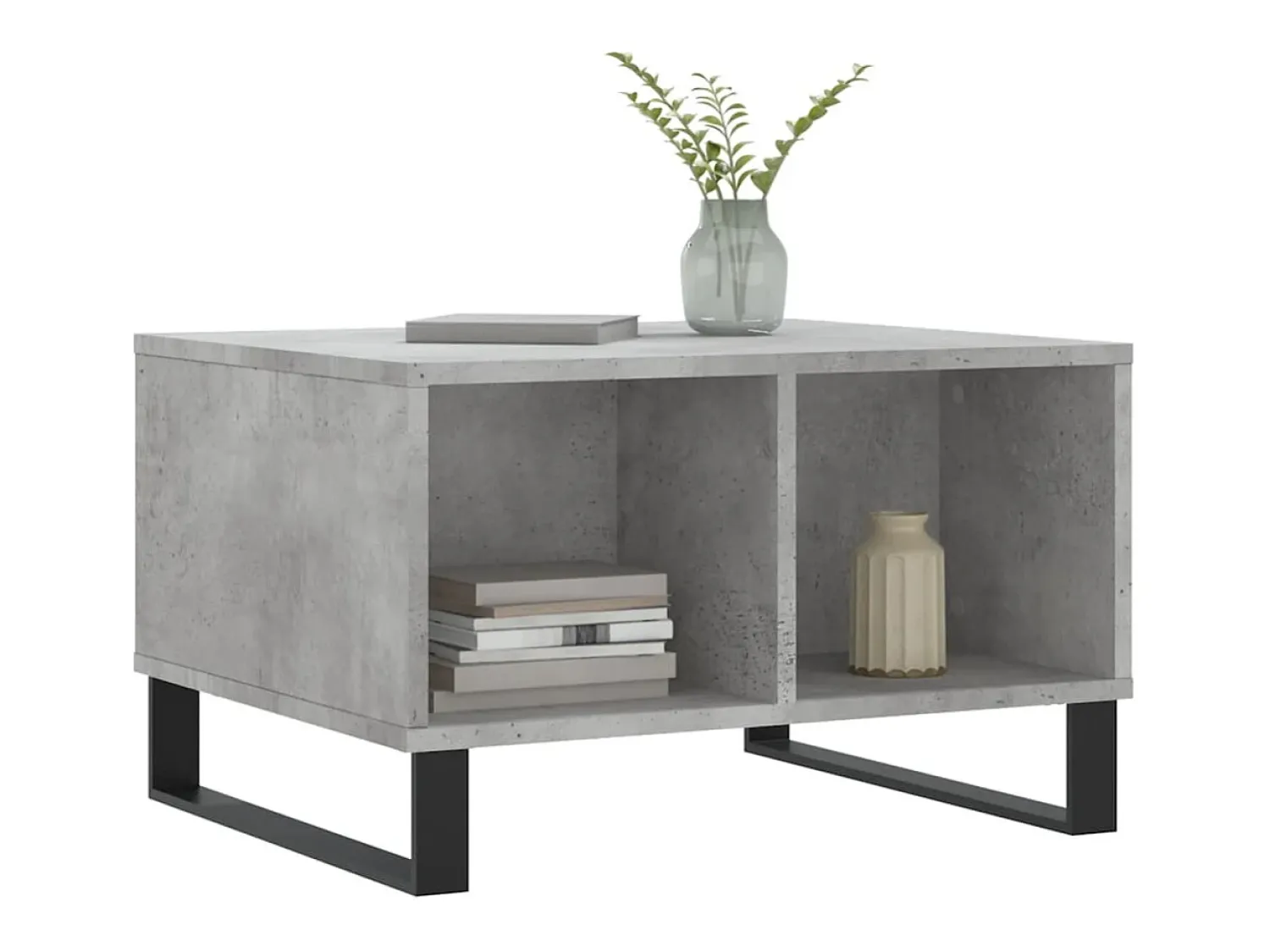 Mesa de centro | Mesa de apoio 60x50x36.5 cm derivados de madeira cinza cimento^ Mesa De Centro