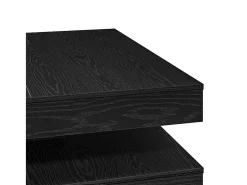Mesa De Centro| Mesa de centro | Mesa de apoio giratória 360 graus carvalho 90x90x34.5 cm Preto