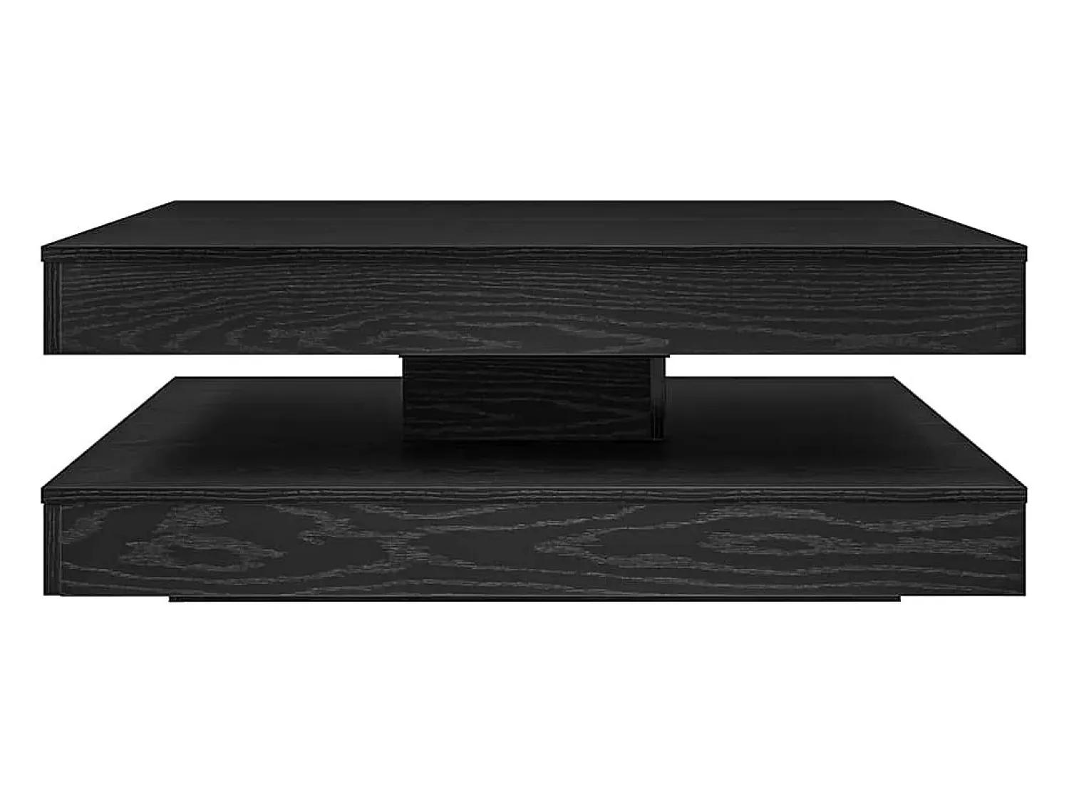 Mesa De Centro| Mesa de centro | Mesa de apoio giratória 360 graus carvalho 90x90x34.5 cm Preto