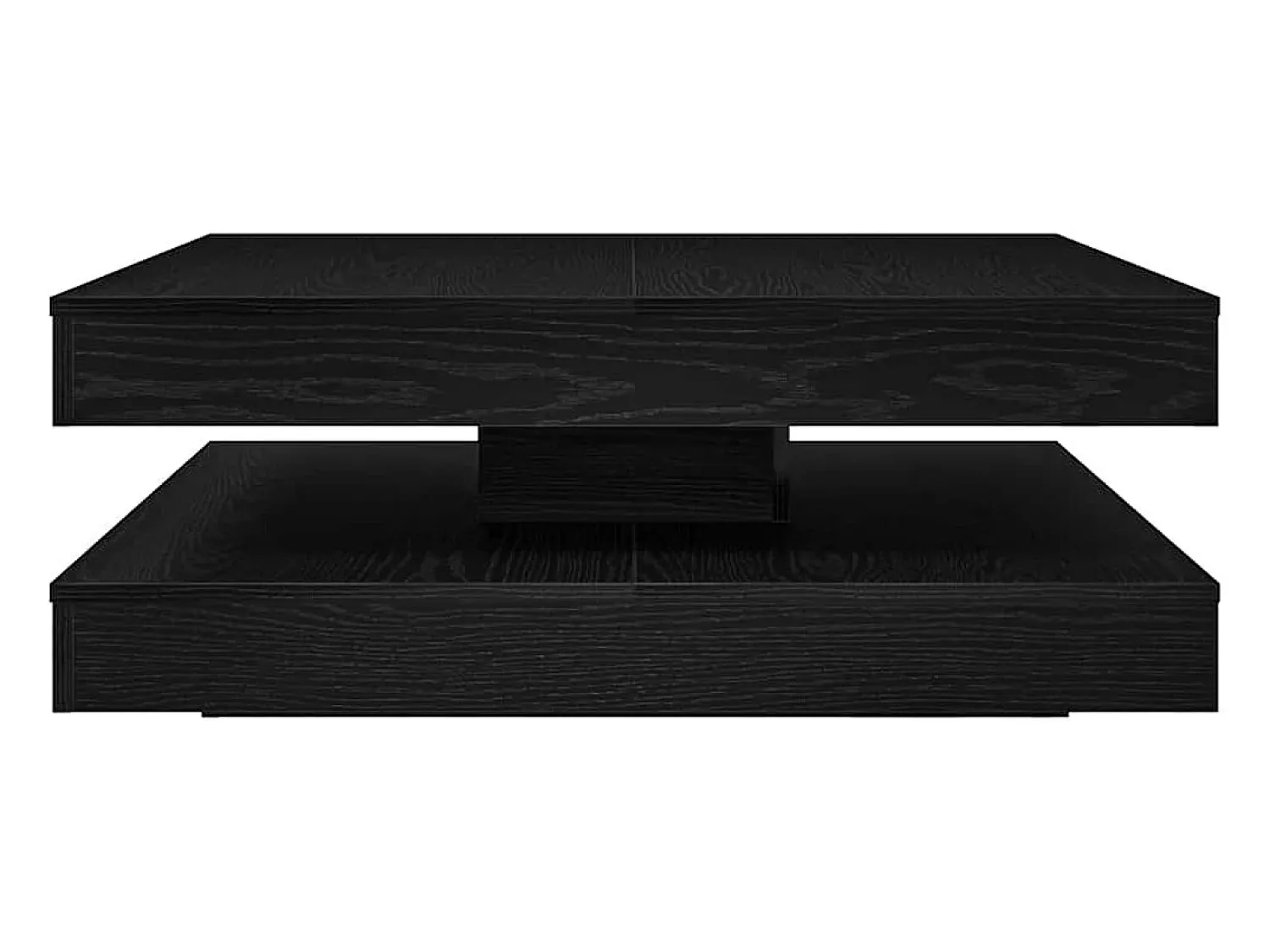 Mesa De Centro| Mesa de centro | Mesa de apoio giratória 360 graus carvalho 90x90x34.5 cm Preto