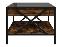 Online Mesa de centro | Mesa de apoio luzes LED Infinity 50x50x38 cm carvalho fumado Castanho