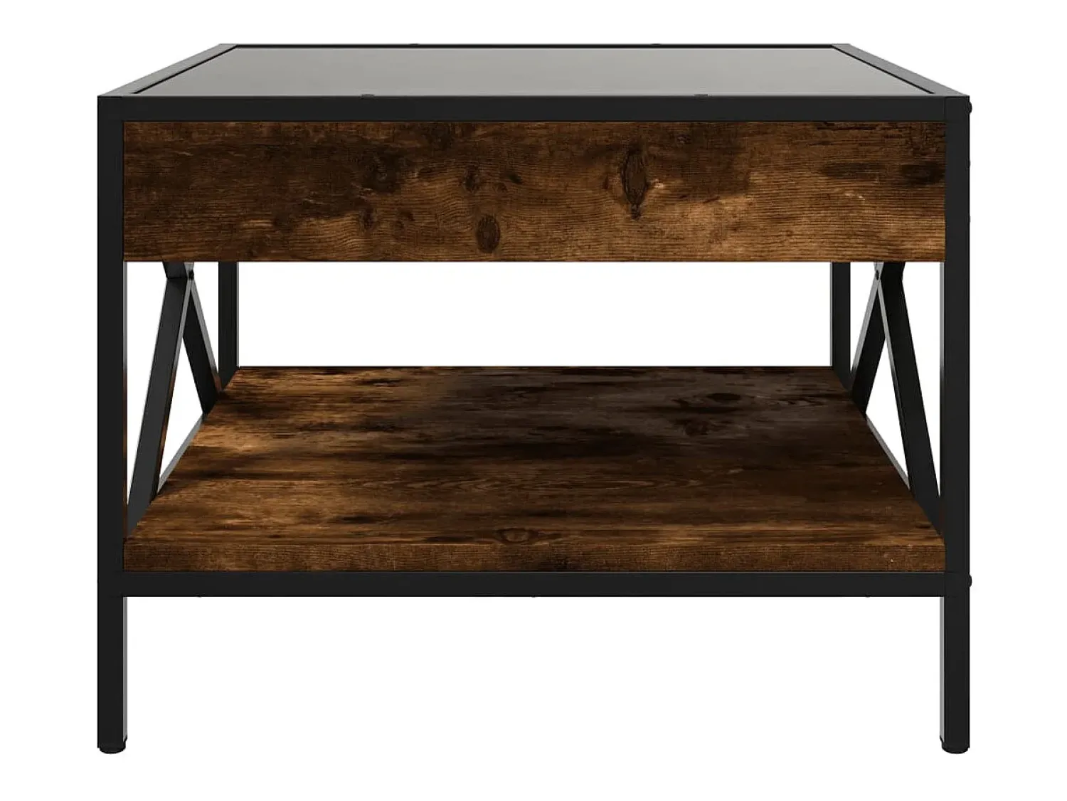 Online Mesa de centro | Mesa de apoio luzes LED Infinity 50x50x38 cm carvalho fumado Castanho