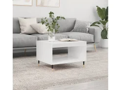 Mesa De Centro* Mesa de centro | Mesa de apoio 60x50x40 cm derivados de madeira Branco