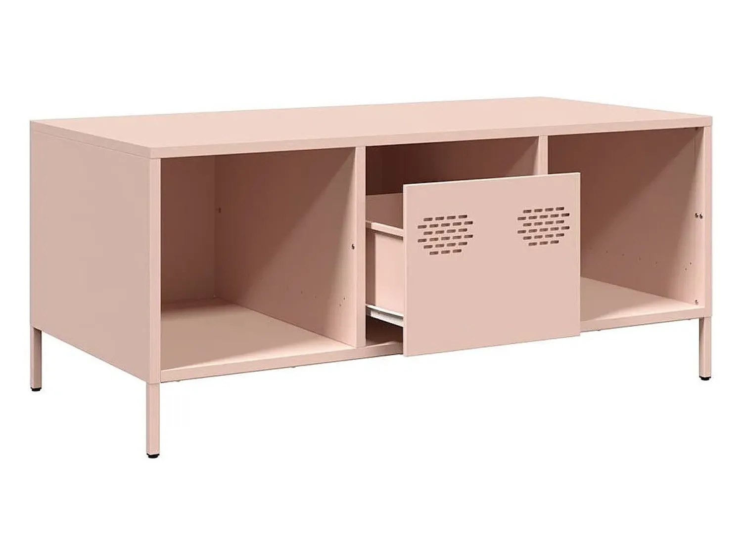 Mesa De Centro* Mesa de centro | Mesa de apoio 101.5x50x43.5 cm aço laminado a frio Rosa