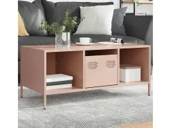 Mesa De Centro* Mesa de centro | Mesa de apoio 101.5x50x43.5 cm aço laminado a frio Rosa