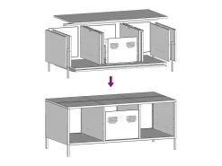 Mesa De Centro* Mesa de centro | Mesa de apoio 101.5x50x43.5 cm aço laminado a frio Rosa