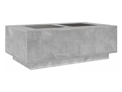 Mesa De Centro* Mesa de centro | Mesa de apoio luzes LED Infinity 116x69x40 cm cimento Cinzento