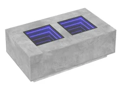Mesa De Centro* Mesa de centro | Mesa de apoio luzes LED Infinity 116x69x40 cm cimento Cinzento