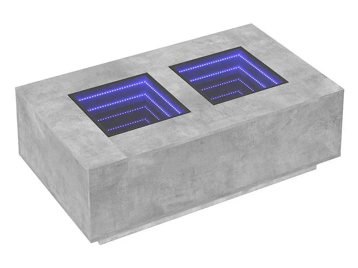 Mesa De Centro* Mesa de centro | Mesa de apoio luzes LED Infinity 116x69x40 cm cimento Cinzento