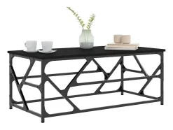 Mesa de centro | Mesa de apoio 100x50x40 cm derivados de madeira Preto