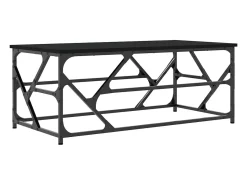 Mesa de centro | Mesa de apoio 100x50x40 cm derivados de madeira Preto