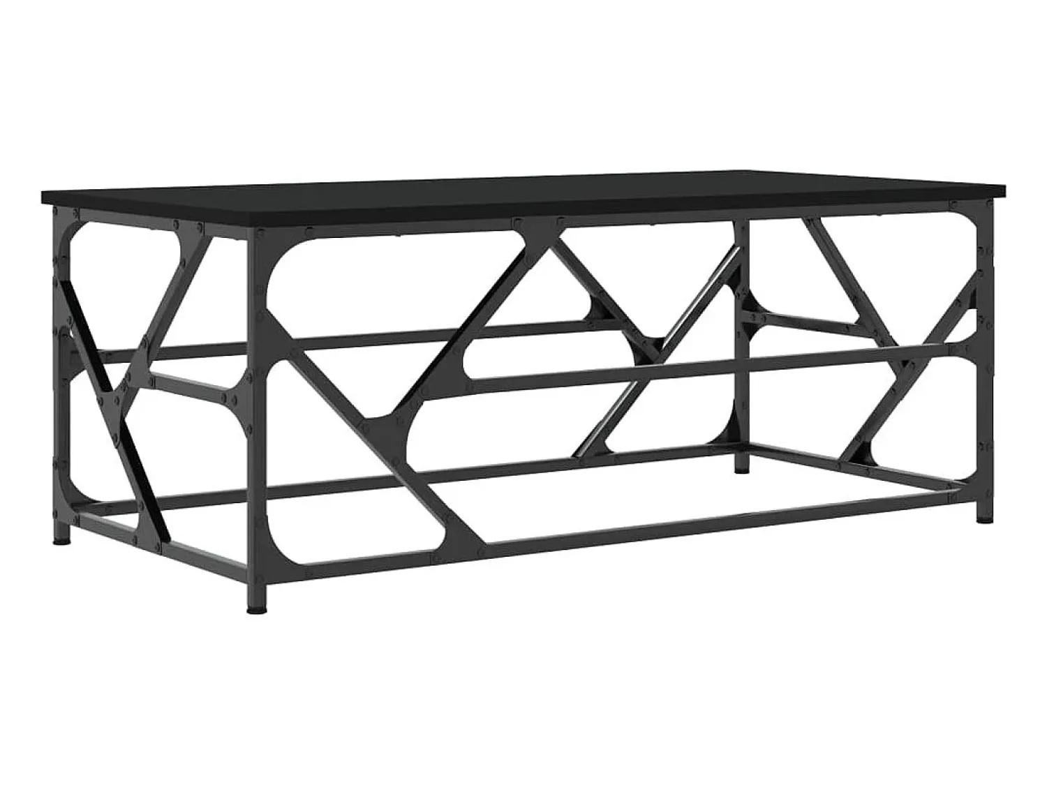 Mesa de centro | Mesa de apoio 100x50x40 cm derivados de madeira Preto