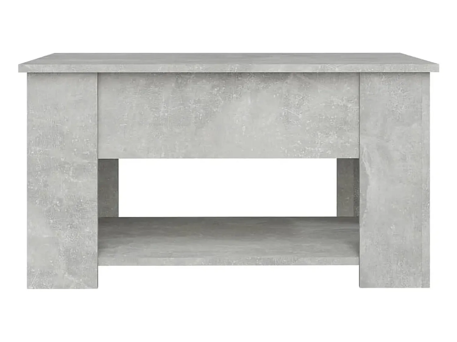 Mesa de centro | Mesa de apoio 79x49x41 cm madeira processada cinza cimento^ Mesa De Centro