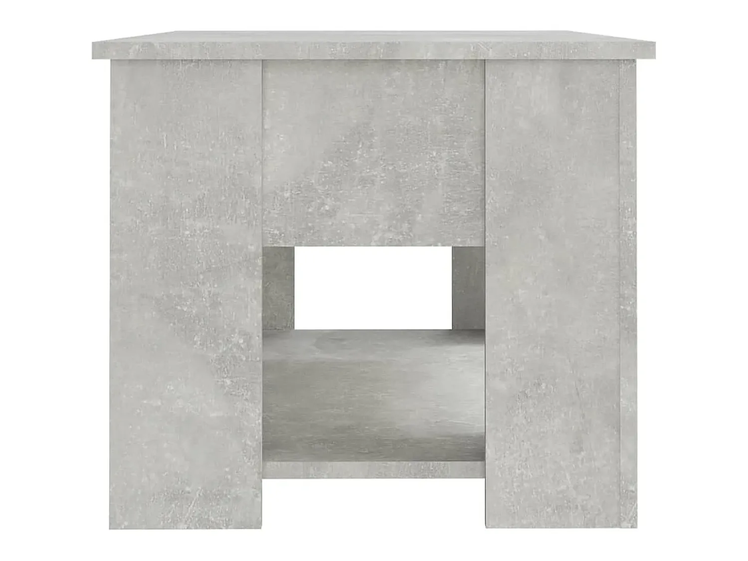 Mesa de centro | Mesa de apoio 79x49x41 cm madeira processada cinza cimento^ Mesa De Centro