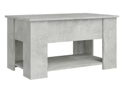 Mesa de centro | Mesa de apoio 79x49x41 cm madeira processada cinza cimento^ Mesa De Centro