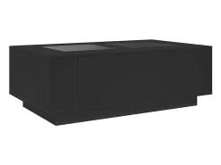 Mesa De Centro* Mesa de centro | Mesa de apoio luzes LED Infinity 116x69x40 cm Preto