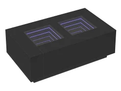 Mesa De Centro* Mesa de centro | Mesa de apoio luzes LED Infinity 116x69x40 cm Preto