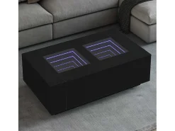 Mesa De Centro* Mesa de centro | Mesa de apoio luzes LED Infinity 116x69x40 cm Preto