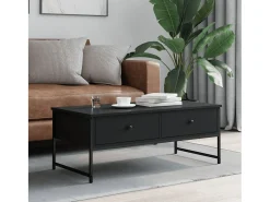 Mesa De Centro* Mesa de centro | Mesa de apoio 101x49x39.5 cm derivados de madeira Preto