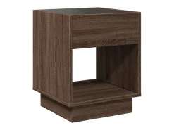 Mesa De Centro* Mesa de centro | Mesa de apoio luzes LED Infinity 40x40x50 cm carvalho Castanho