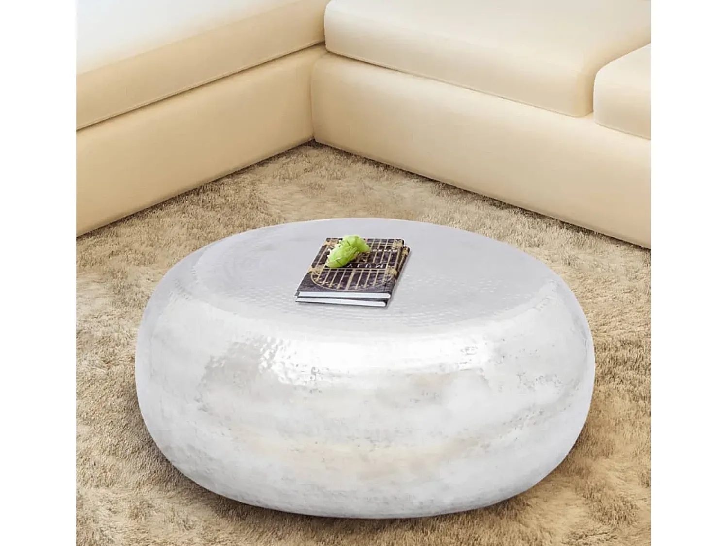 Mesa de centro | Mesa de apoio martelada em alumínio^ Mesa De Centro