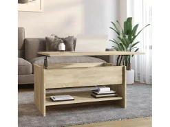 Mesa de centro | Mesa de apoio 80x50x40 cm derivados madeira carvalho sonoma^ Mesa De Centro