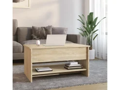 Mesa de centro | Mesa de apoio 80x50x40 cm derivados madeira carvalho sonoma^ Mesa De Centro