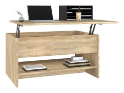 Mesa de centro | Mesa de apoio 80x50x40 cm derivados madeira carvalho sonoma^ Mesa De Centro