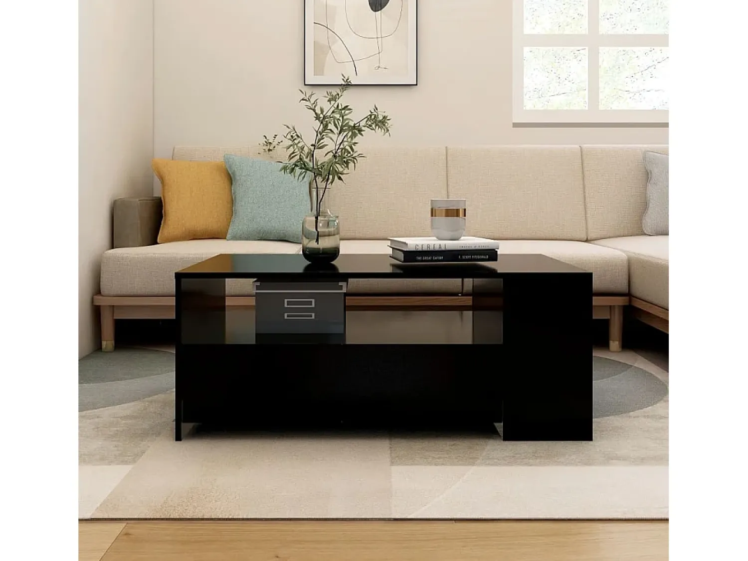 Mesa de centro | Mesa de apoio 102x55x42 cm derivados de madeira^ Mesa De Centro
