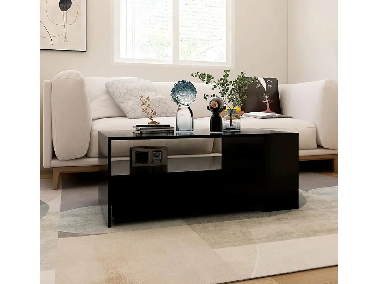 Mesa de centro | Mesa de apoio 102x55x42 cm derivados de madeira^ Mesa De Centro