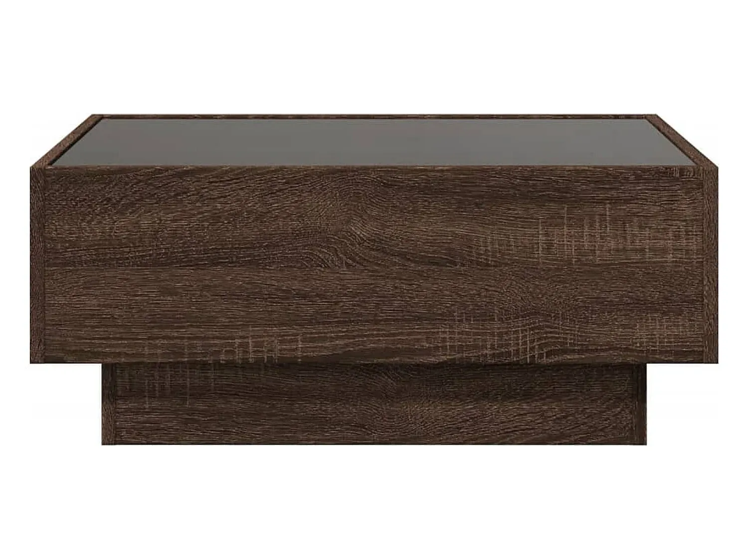 Mesa De Centro| Mesa de centro | Mesa de apoio c/ LEDs 70x50x30 cm derivados de madeira Castanho