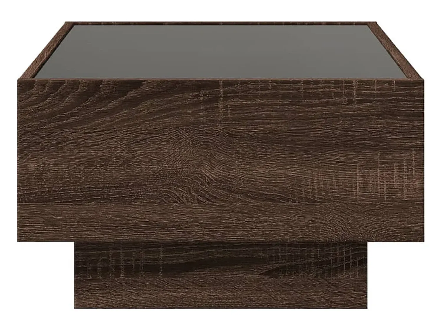 Mesa De Centro| Mesa de centro | Mesa de apoio c/ LEDs 70x50x30 cm derivados de madeira Castanho