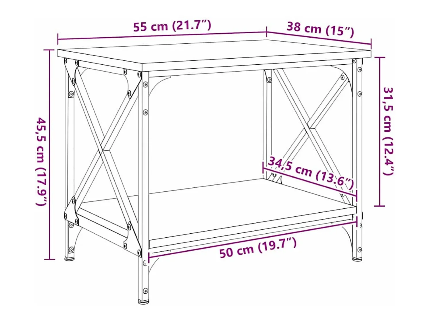 Mesa de centro | Mesa de apoio | Mesa Lateral Carvalho^ Mesa De Centro
