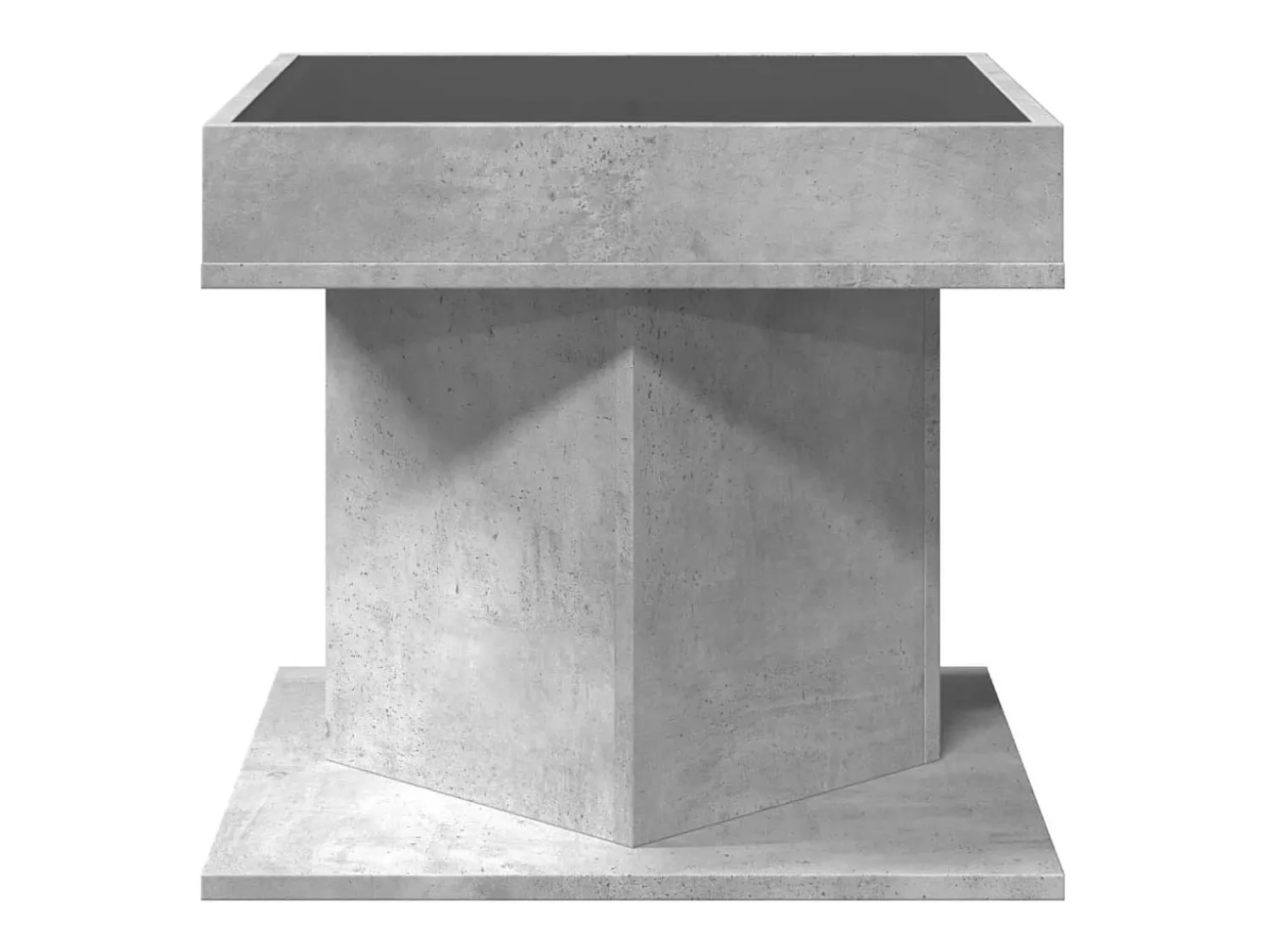 Mesa De Centro* Mesa de centro | Mesa de apoio c/ LEDs 50x50x45 cm madeira processada Cinzento