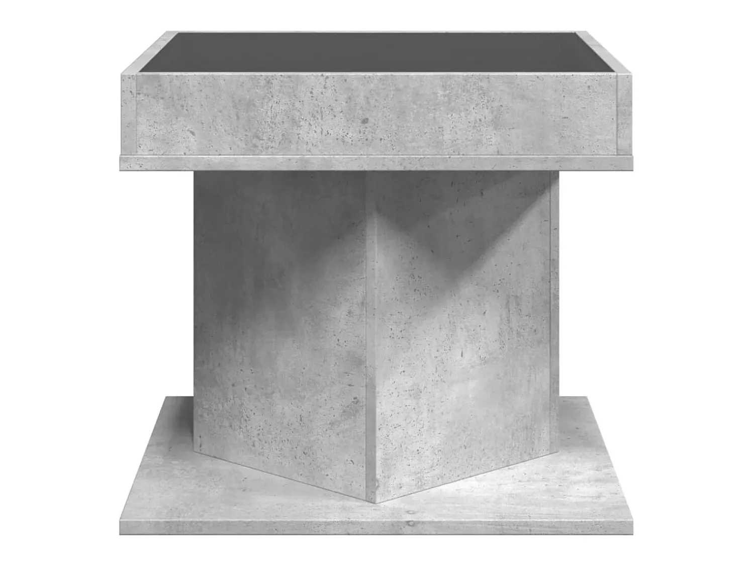 Mesa De Centro* Mesa de centro | Mesa de apoio c/ LEDs 50x50x45 cm madeira processada Cinzento